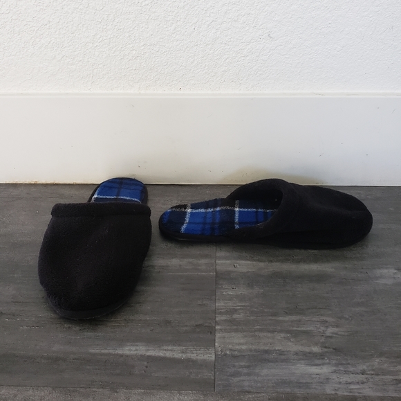 Black Blue Plaid Detailed House Slipper - Picture 1 of 3
